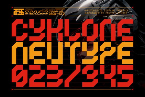CYKLONE Font: Futuristic Display Typography for Editorial Design